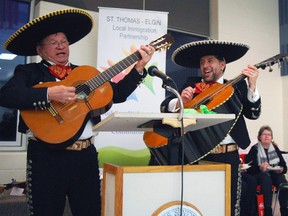 Antonio Alas, left, and Christian Daboud of the London-based Antonio Alas Mariachi Band, perform at last year's Moving Forward, a cultural celebration at the St. Thomas Seniors Centre. Moving Forward is an annual event aimed at highlighting cultural diversity and is organized by the St. Thomas-Elgin Local Immigration Partnership.