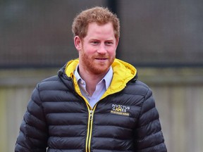 Prince Harry attends the first day of selection for the British team competing in this year's Invictus Games at the University of Bath on Januray 29, 2016. (WENN.com)