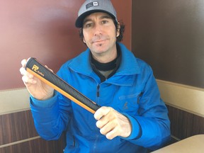 BRUCE BELL/THE INTELLIGENCER
Steve Auger, president of  Pro Impact Golf shows the new P2 putter grip he and his partner Bob Nott are introducing to North America.