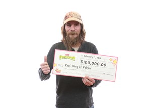 Submitted photo
Paul King of Roblin is $100,000 richer after a major win on an OLG scratch ticket.