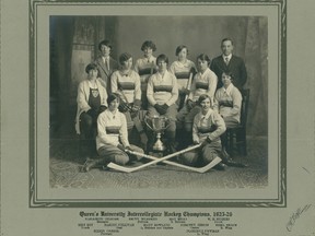 Queen’s University Archives
Queen’s University’s 1925-26 women’s hockey championship team.