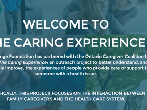 A screenshot of the Caring Experience website