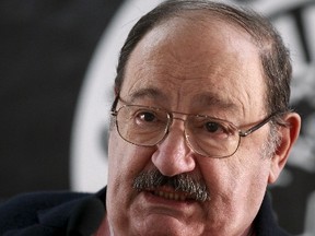 Italian writer Umberto Eco poses during the presentation of his novel "The Cemetery of Prague" in Madrid, in this December 13, 2010 file photo. Italian author Umberto Eco, who became famous for the 1980 international blockbuster "The Name of the Rose," died on Friday, Italian media reported. He was 84. (REUTERS/Andrea Comas)