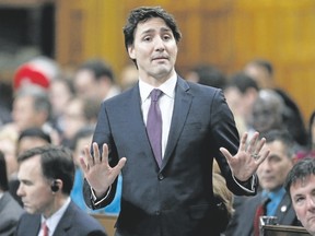 Prime Minister Justin Trudeau speaks during question period in the House of Commons Thursday. (Reuters)