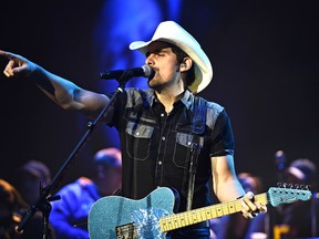 Brad Paisley in concert at Rexall Place in Edmonton, February 20, 2016.