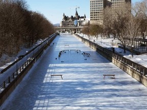 The Rideau Canal will be closed Saturday "because of adverse weather conditions and their negative impact on the ice," according to the National Capital Commission. Darren Brown/Postmedia