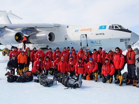 The team of soldiers and businessmen from Canada who ascended Antarctica's highest mountain.