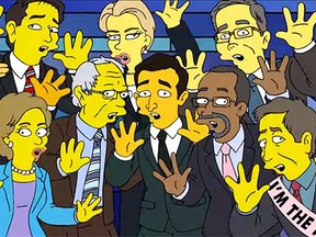 "The Simpsons" are spoofing the 2016 presidential candidates in a new short titled "The Debateful Eight." (YouTube screengrab)