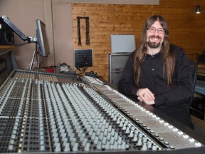 Lee While is shown at the Ontario Institute of Audio Recording Technology in London. He came to the school in 1996 as a student and never left, now serving as general manager. (DEREK RUTTAN, The London Free Press)