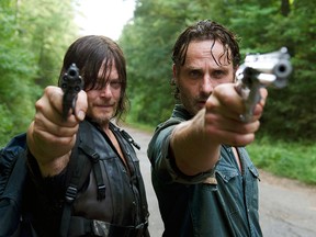 Daryl Dixon (Norman Reedus) and Rick Grimes (Andrew Lincoln) in Episode 10. (Photo by Gene Page/AMC)