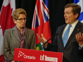 Toronto 's Mayor John Tory visits Queens Park for a sit-down with Premier Kathleen Wynne on Feb. 22, 2016. (Dave Thomas/Toronto Sun)