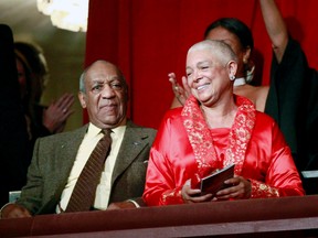 This Oct. 26, 2009 file photo, comedian Bill Cosby, left, and his wife Camille appear at the John F. Kennedy Center for Performing Arts before Bill Cosby received the Mark Twain Prize for American Humor in Washington.  (AP Photo/Jacquelyn Martin, File)