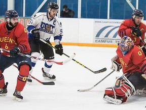 The Queen’s Gaels men’s hockey team was eliminated from the Ontario University Athletics playoffs Sunday night, losing 4-3 to the host Ontario Institute of Technology Ridgebacks in the third and deciding game of the first-round series in Oshawa on Sunday. (Queen's University Athletics)