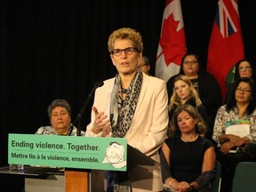 Premier Kathleen Wynne announces $100 million in new spending over three years for Walking Together: Ontario's Long-Term Strategy to End Violence Against Indigenous Women Feb. 23, 2016. (Antonella Artuso/Toronto Sun)