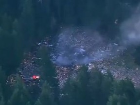 An explosion leveled a mobile home in western Washington state on Tuesday.