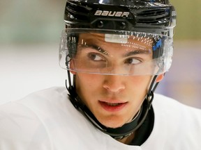 Michael Dal Colle, at Hockey Canada’s junior camp in Calgary in August 2015. The Frontenacs star draws inspiration from his mother, a cancer survivor, and his brother, who is autistic. (Lyle Aspinall/Postmedia Network)