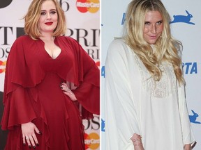 Adele and Kesha. (WENN.COM)