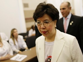 World Health Organization (WHO) Director-General Margaret Chan and Brazil's Health Minister Marcelo Castro (R) arrive at the IMIP hospital in Recife, Brazil February 24, 2016. (REUTERS/Ueslei Marcelino)