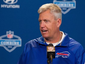Buffalo Bills head coach Rex Ryan speaks to the media during the 2016 NFL Scouting Combine at Lucas Oil Stadium. (Trevor Ruszkowski/USA TODAY Sports)