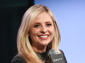 Actress Sarah Michelle Gellar participates in AOL's BUILD Speaker Series to discuss her new company, "Foodstirs", at AOL Studios on Thursday, Dec. 17, 2015, in New York. (Photo by Evan Agostini/Invision/AP)