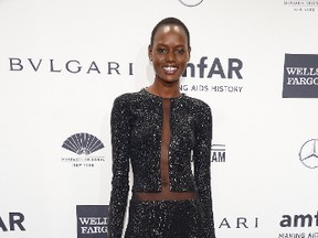Model Angelique "Ajak" Deng attends the 2014 amfAR New York Gala at Cipriani Wall Street on February 5, 2014 in New York City.  Michael Loccisano/Getty Images/AFP