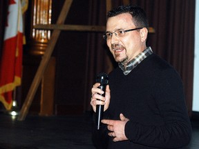 Western University professor Rick Fehr talks about the area's ecological history, at a presentation held at the Wallaceburg Museum on Feb. 17. Fehr, who grew up in Wallaceburg, talked about how this area looked like 200 years ago.