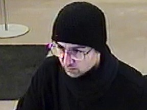 Investigators need help identifying this man, who is suspected of robbing one bank in Agincourt and another in Hoggs Hollow in February. (PHOTO COURTESY OF TORONTO POLICE)