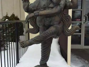 Statue of Lord Ganesh was stolen from outside the East Indian Company restaurant Wednesday night. TONY CALDWELL / POSTMEDIA
