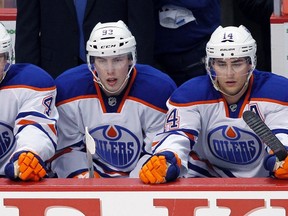 Edmonton Oilers Taylor Hall, Jordan Eberle & Ryan Nugent Hopkins