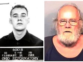 Frank Freshwaters, 79, of Akron, Ohio, United States, is seen in 1959 and 2015 photos released by the Brevard County Sheriff's Office in Florida.  Freshwaters has been dubbed the "Shawshank Fugitive" in the media because in the 1950s he spent time at Ohio State Reformatory, a prison featured in the 1994 film "The Shawshank Redemption."  The Ohio parole board on February 25, 2016, recommended that Freshwaters be paroled and placed on probation for five years. REUTERS/Brevard County Sheriff's Office/Handout