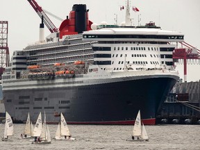 Cunard Cruise Line's Queen Mary 2 is seen at berth in Halifax, the ancestral home of founder Sir Samuel Cunard, on Friday, July 10, 2015. THE CANADIAN PRESS/Andrew Vaughan
