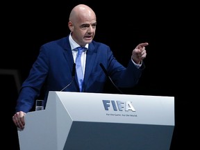 Gianni Infantino was elected as the new FIFA president during the Extraordinary Congress in Zurich, Switzerland on Friday, Feb. 26, 2016. (Arnd Wiegmann/Reuters)