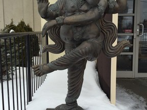 A giant 6 foot brass statue of Lord Ganesh was stolen from outside the East Indian Company restaurant Wednesday night.