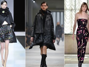 Some highlights from Friday's womenswear previews for fall/winter 2016/17. (AFP PHOTO / GIUSEPPE CACACE, WENN)