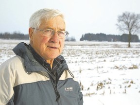 Terry Daynard, shown at his farm in Guelph, says Canadians have been fortunate, in recent years, in enjoying low food prices and a wide array of choices. That bonanza, however, is about to end. (The London Free Press file photo)