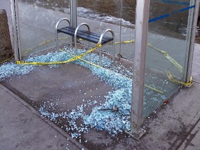 Police are investigating a spree of mischiefs that occurred from Thursday, Feb. 18 to Sunday, Feb. 21, 2016 in northeast Edmonton, which left 71 bus shelters with broken glass as well as 15 houses and cars with broken windows. PHOTO SUPPLIED