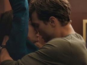 Dakota Johnson and Jamie Dornan star in the film "Fifty Shades of Grey."