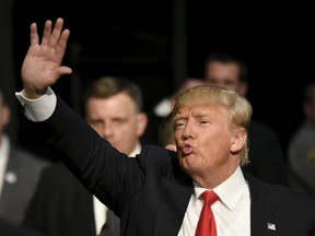 Republican U.S. presidential candidate Donald Trump greets supporters after a campaign rally in Oklahoma City, Oklahoma February 26, 2016. (REUTERS/Nick Oxford)