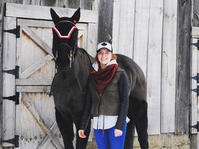 Sombra's Chloe Duffy, 15, will be competing with her horse Eddie at the Thoroughbred Makeover and National Symposium in October in Kentucky. She’s the only junior rider from Ontario competing in the junior eventing discipline. (Submitted photo)