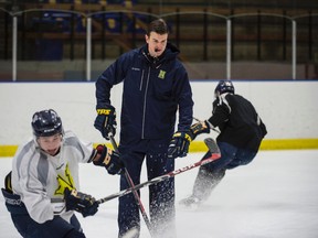 NAIT Ooks head coach Mike Gabinet watched his team finish the regular season with a perfect 32-0 record thanks to victories of 8-1 and 8-0 over the Briercrest Clippers on the weekend. (Shaughn Butts)