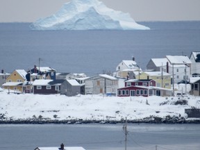 An iceberg is shown off Bonavista, N.L., on Feb. 13, 2016. Nature's frozen carvings drift through Iceberg Alley each spring and summer but early arrivals near Newfoundland's eastern shores have already lit up social media. THE CANADIAN PRESS/HO - Eric Abbott