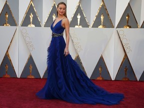 Brie Larson, nominated for Best Actress for her role in "Room," arrives at the 88th Academy Awards in Hollywood, California February 28, 2016.  (REUTERS/Lucy Nicholson)