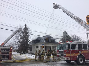 A man suspected of being involved with a fire at 1248 Walkley Rd. on Sunday, Feb. 28, 2016, was in hospital on Monday. Photo; evelyn Harford/Postmedia