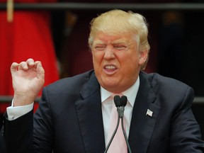 U.S. Republican presidential candidate Donald Trump gestures as he speaks during a campaign event in Radford, Virginia February 29, 2016. (REUTERS/Chris Keane)