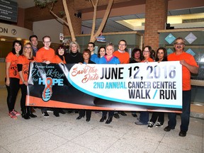 The Northern Cancer Foundation launched the 2nd annual Cancer Centre Walk/Run for Hope in Sudbury, Ont. on Monday February 29, 2016. The event takes place on Sunday June 12, 10 a.m. at the Bell Park Gazebo. For more information, go to www.ncfsudbury.com. Gino Donato/Sudbury Star/Postmedia Network