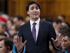 Prime Minister Justin Trudeau speaks during Question Period in the House of Commons on Parliament Hill in Ottawa, Canada, Feb. 18, 2016. REUTERS/Chris Wattie