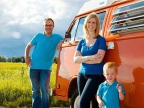 Cory Crawford (left), Julie Crawford and their son, Adam Crawford, of Spruce Grove. Julie, who is dying of cancer, is being flown home from Toronto on a medical flight paid for by friends and strangers. PHOTO SUPPLIED