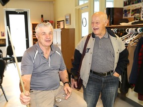 JOHN LAPPA/THE SUDBURY STAR
Yvan Beauchamp, left, and Sergio Ceschin frequent the ParkSide Centre to play snooker in this file photo. City council will be asked to reconsider who the municipality considers as a senior, Ward 5 Coun. Robert Kirwan writes.