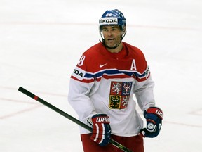 Star veteran Jaromir Jagr was not on the Czech Republic's list of the first 16 players named to the roster for the World Cup of Hockey in September. (David W Cerny/Reuters/Files)