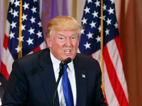 Republican U.S. presidential candidate Donald Trump speaks about the results of Super Tuesday primary and caucus voting during a news conference in Palm Beach, Florida March 1, 2016.  REUTERS/Scott Audette